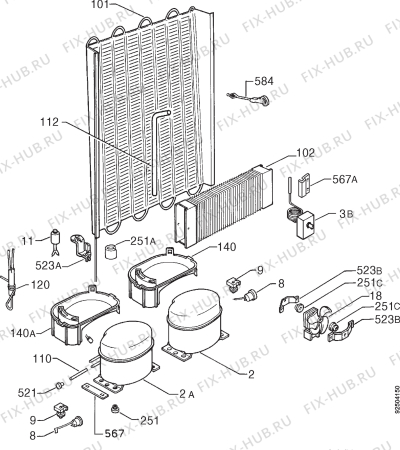 Взрыв-схема холодильника Matura 028.078 4 - Схема узла Cooling system 017